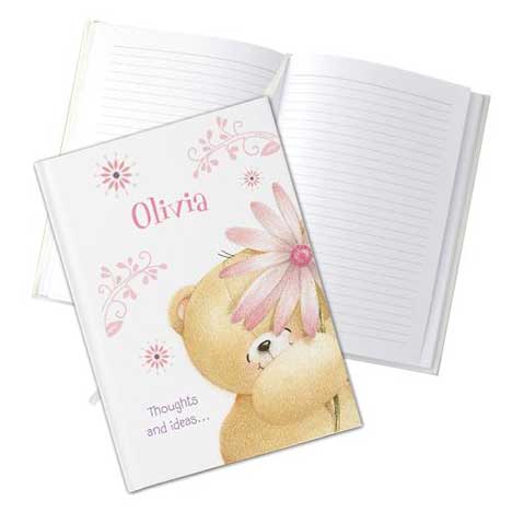 Personalised Forever Friends Big Flower Hardback A5 Notebook